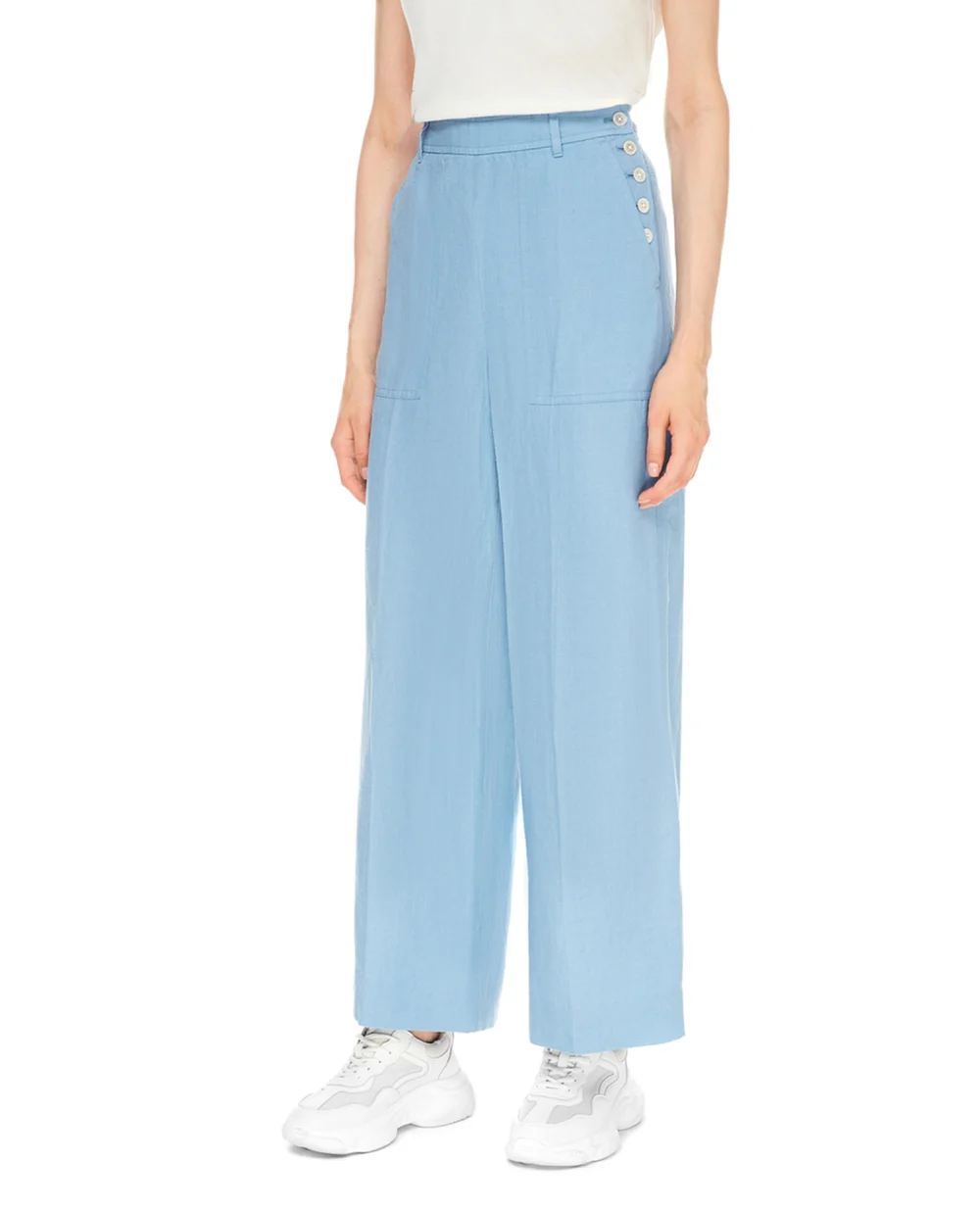 Льняные брюки Polo Ralph Lauren 211837992001, голубой цвет • Купить в интернет-магазине Kameron
