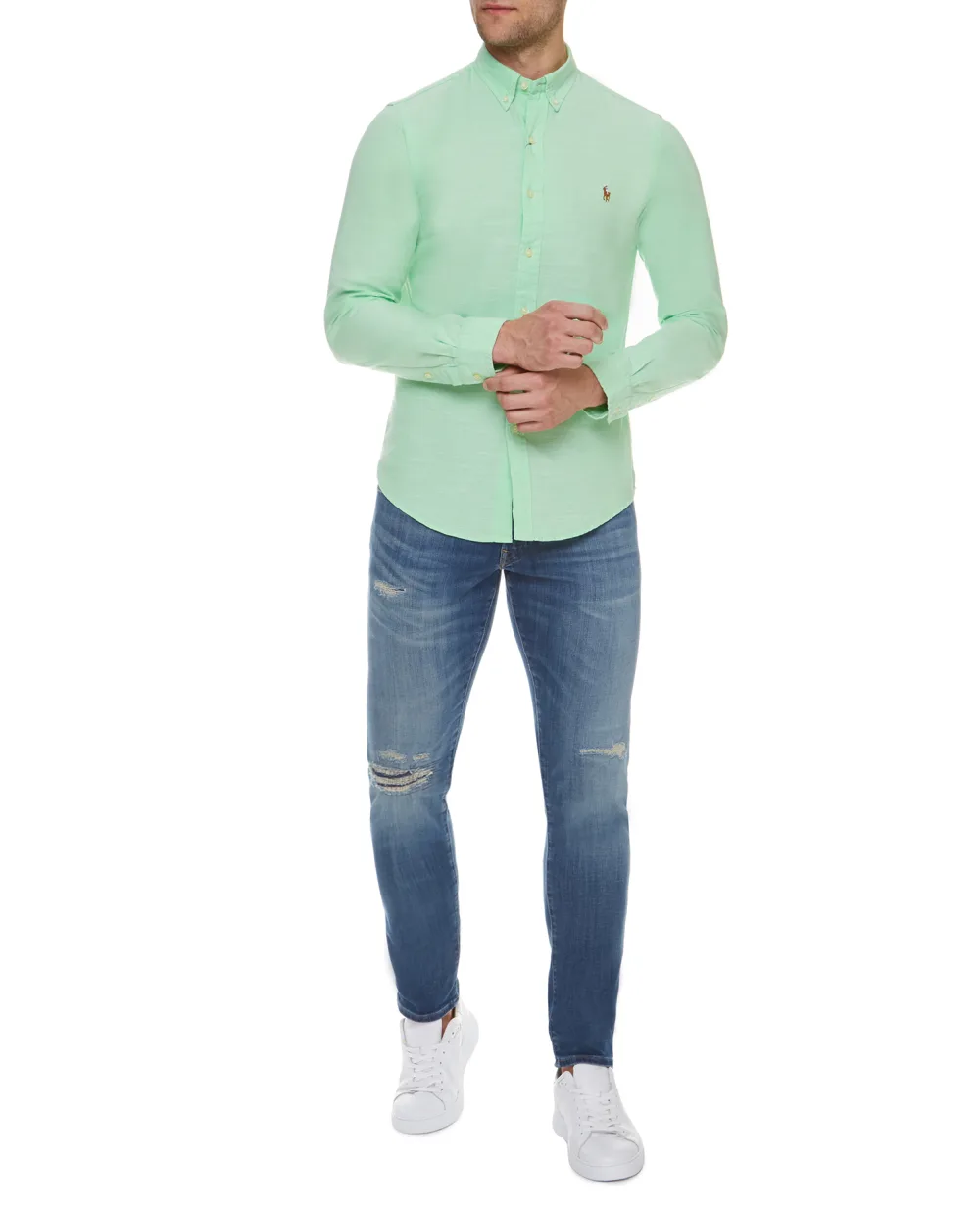 Рубашка Polo Ralph Lauren 710795457009, зеленый цвет • Купить в интернет-магазине Kameron