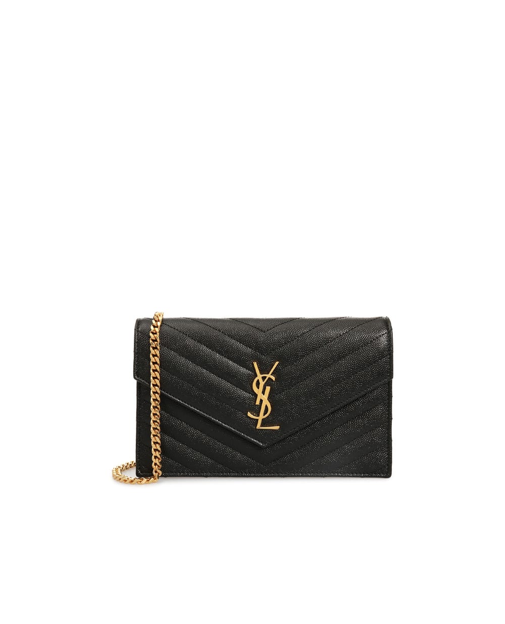 Кожаная сумка Envelope Saint Laurent 393953-BOW01-, черный цвет • Купить в интернет-магазине Kameron
