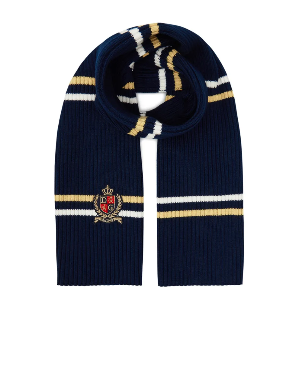 Шерстяной шарф Dolce&Gabbana Kids LBKA65-JBVE5, синий цвет • Купить в интернет-магазине Kameron
