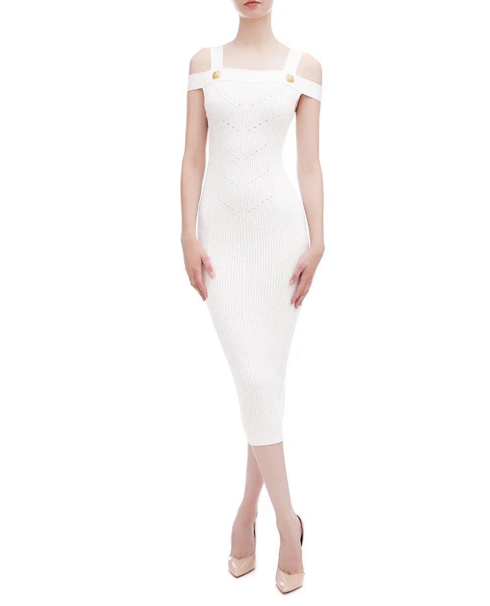 Сукня Balmain DF1RJ155KF24, білий колір • Купити в інтернет-магазині Kameron