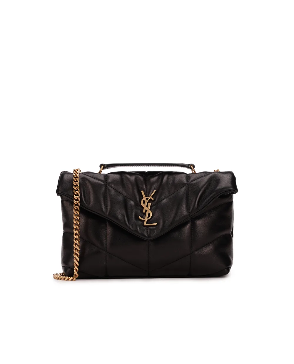 Кожаная сумка Loulou Puffer Toy Saint Laurent 747758-1EL07, черный цвет • Купить в интернет-магазине Kameron