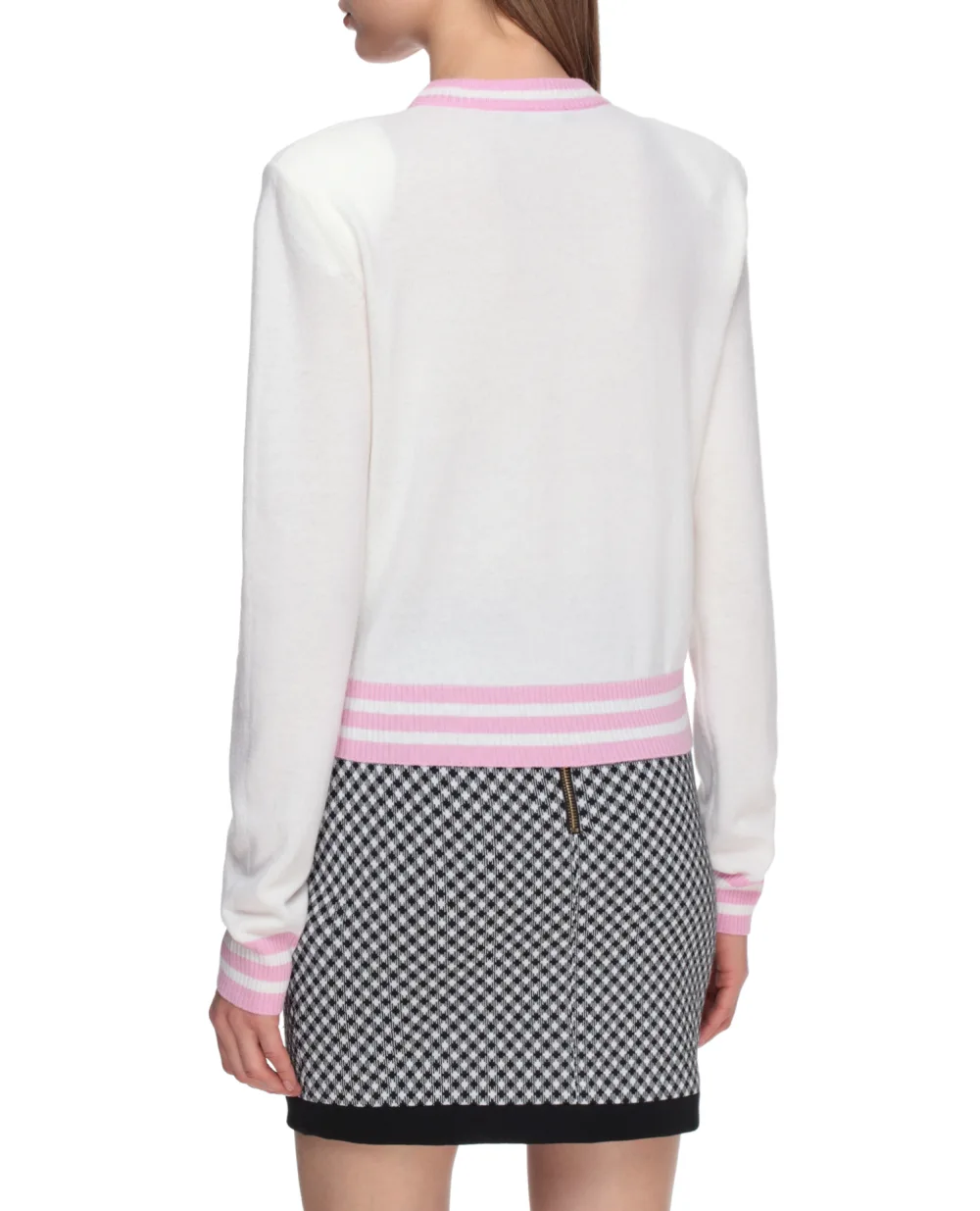 Шерстяной джемпер Balmain VF13120K225, белый цвет • Купить в интернет-магазине Kameron