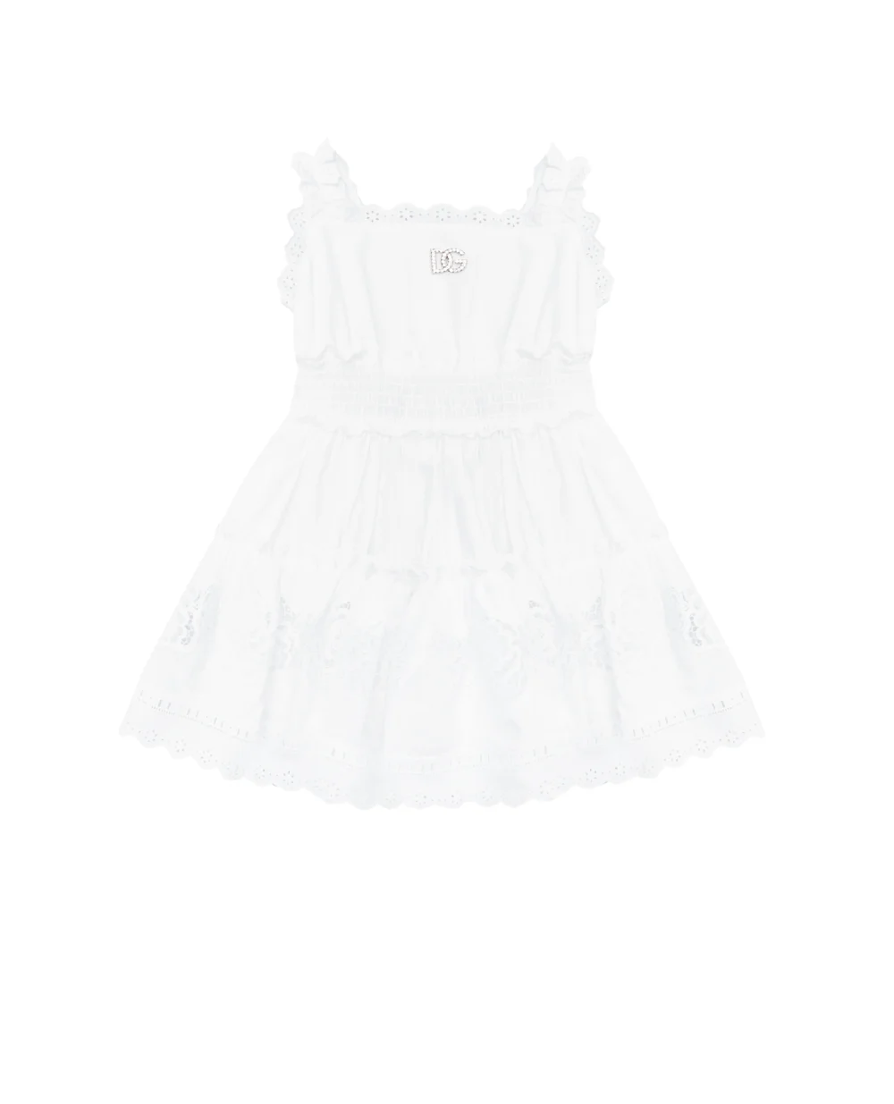 Сарафан Dolce&Gabbana Kids L53DB9-FU5UB-S, белый цвет • Купить в интернет-магазине Kameron