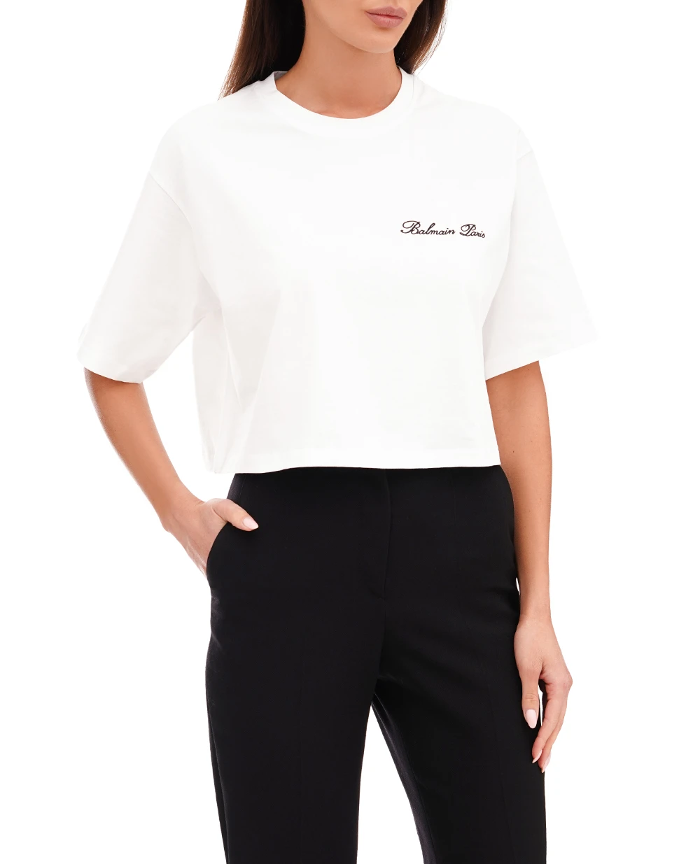 Футболка Balmain DF1EE020BC78, белый цвет • Купить в интернет-магазине Kameron