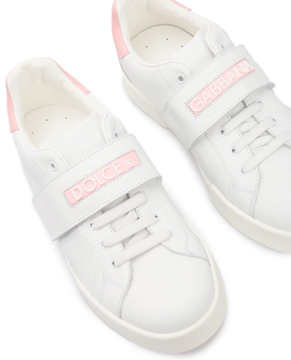 Кожаные сникеры Dolce&Gabbana Kids DA0730-A3444-L, белый цвет • Купить в интернет-магазине Kameron