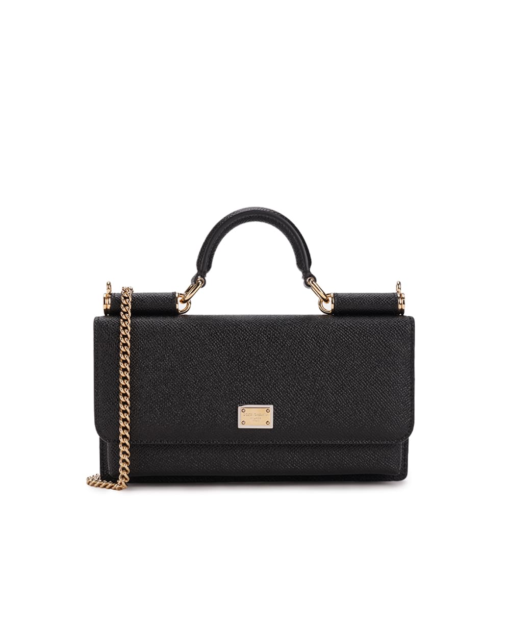 Шкіряна сумка Sicily Phone Bag Dolce&Gabbana BI3280-A1001, чорний колір • Купити в інтернет-магазині Kameron