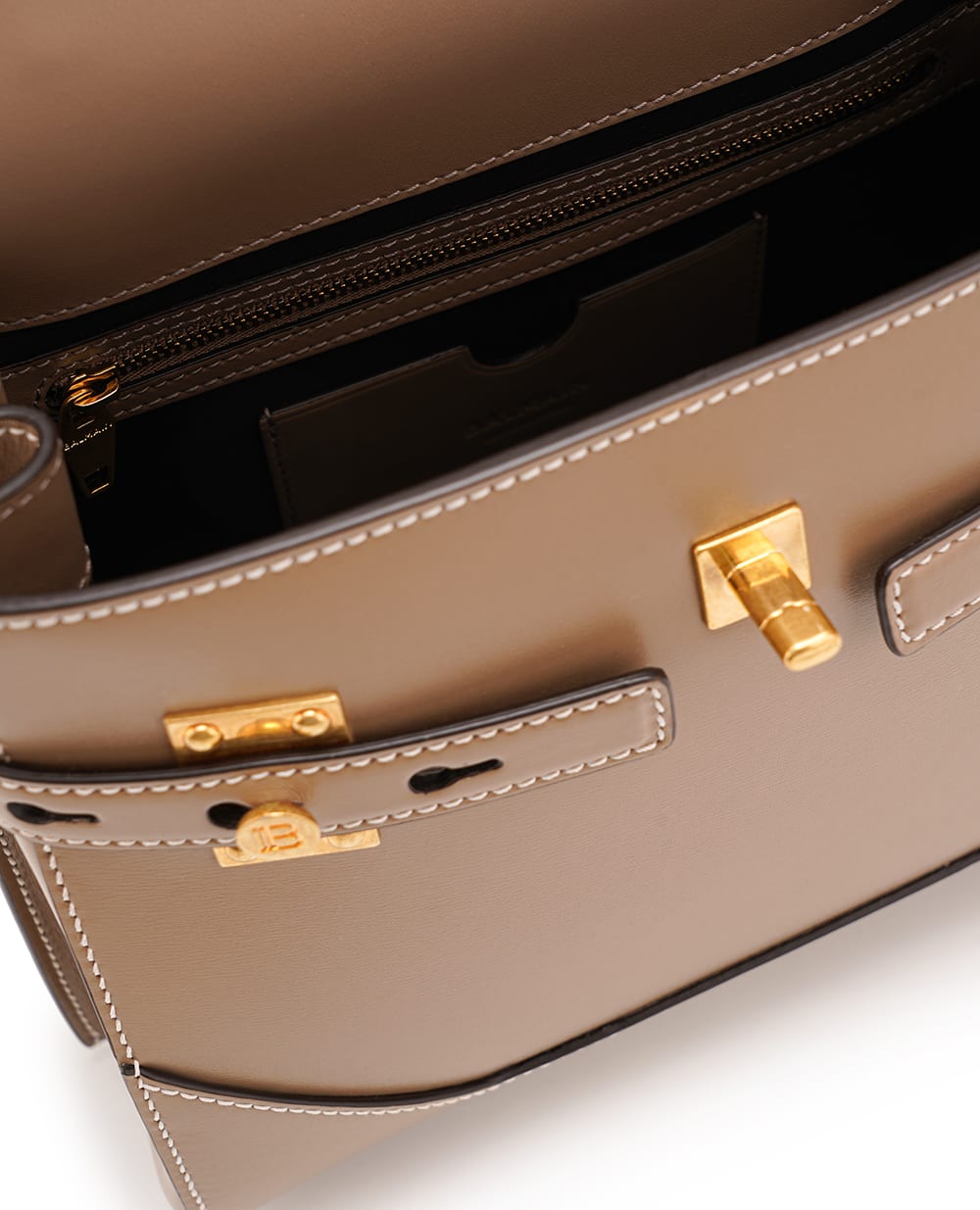 Кожаная сумка B-Buzz 23 Balmain DN1DB526LSLX, бежевый цвет • Купить в интернет-магазине Kameron