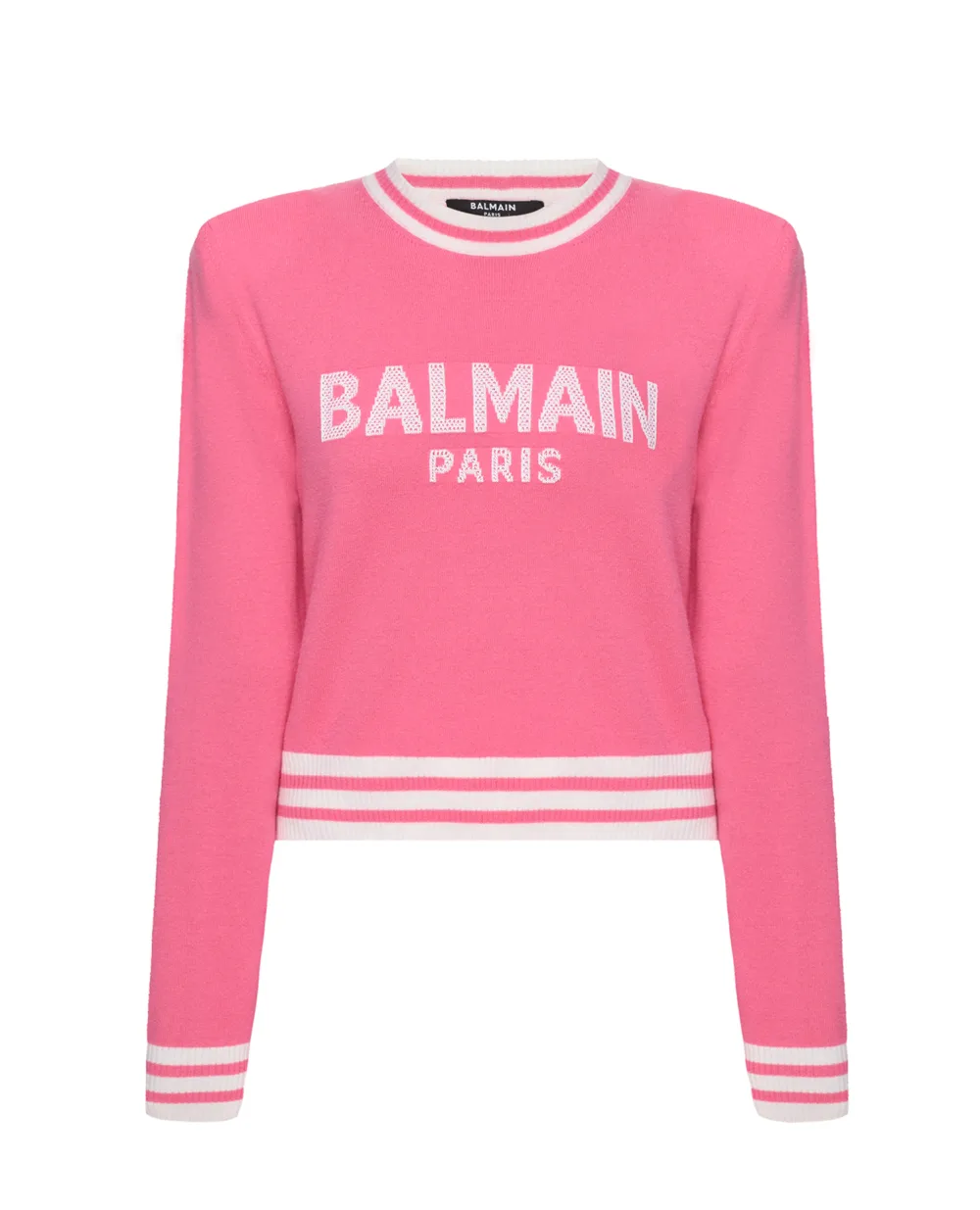 Шерстяной джемпер Balmain VF13120K225, розовый цвет • Купить в интернет-магазине Kameron
