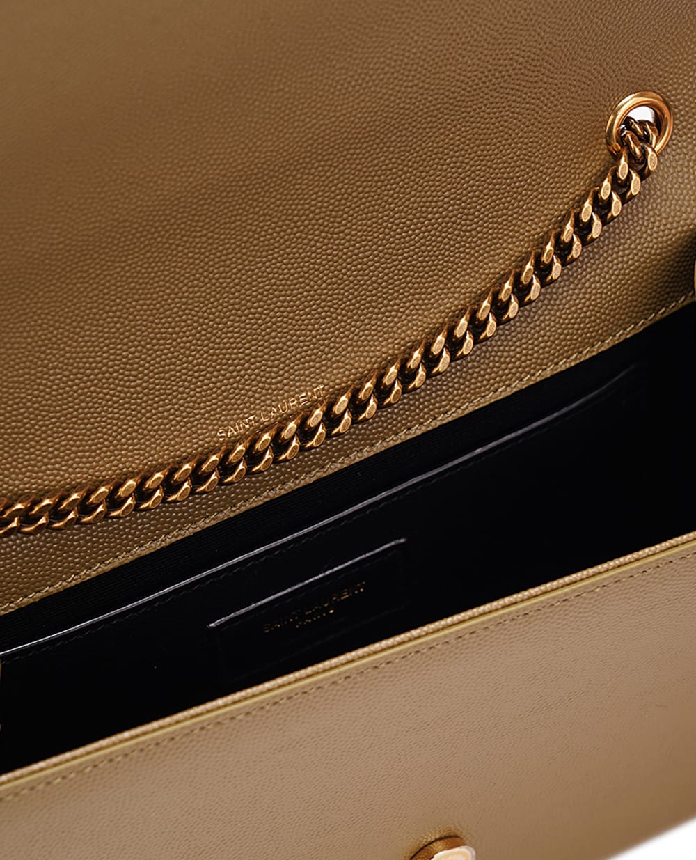 Кожаная сумка Kate Medium Saint Laurent 364021-BOW0W, хаки цвет • Купить в интернет-магазине Kameron