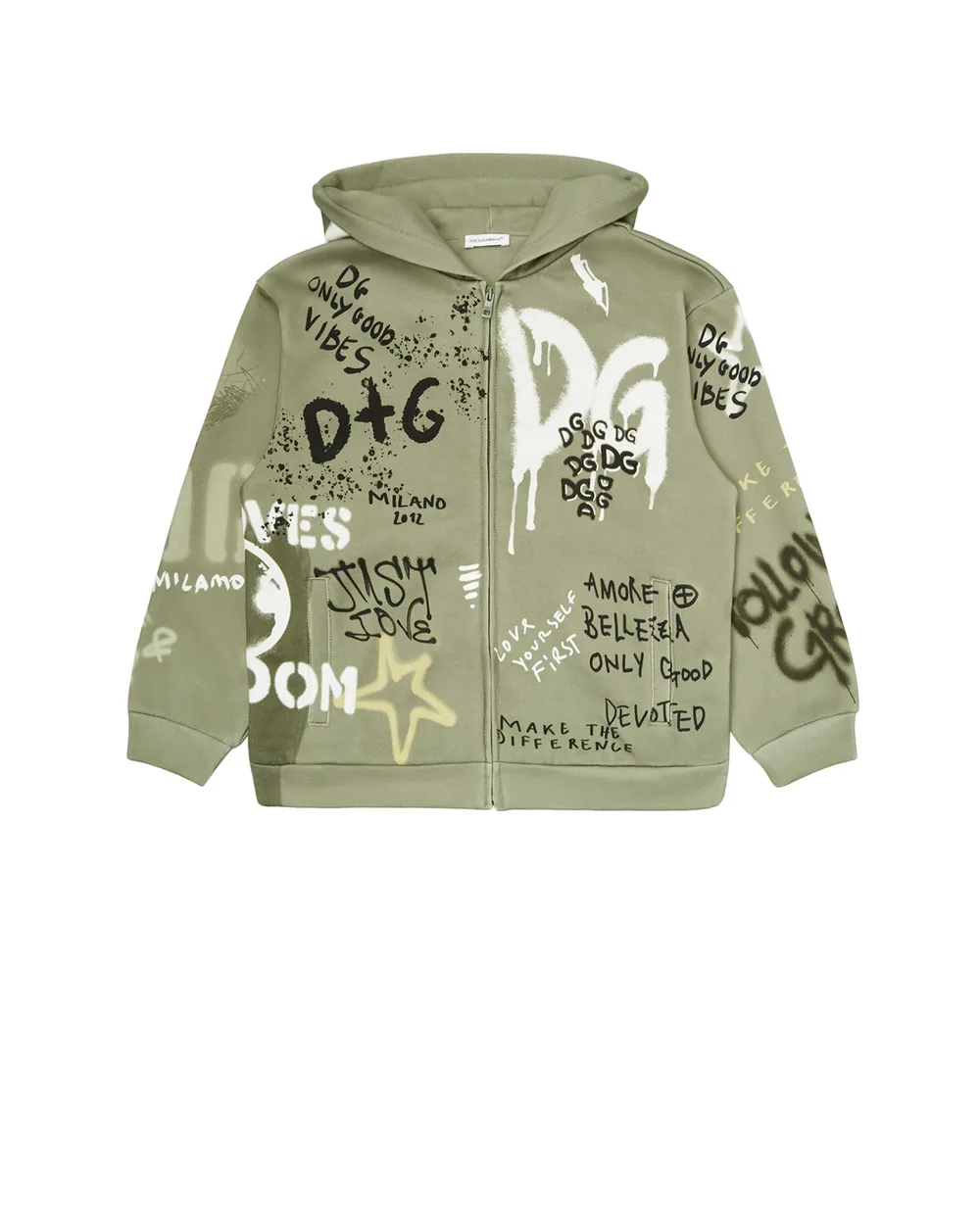 Худи Dolce&Gabbana Kids L4JWBV-G7BJ5-B, зеленый цвет • Купить в интернет-магазине Kameron