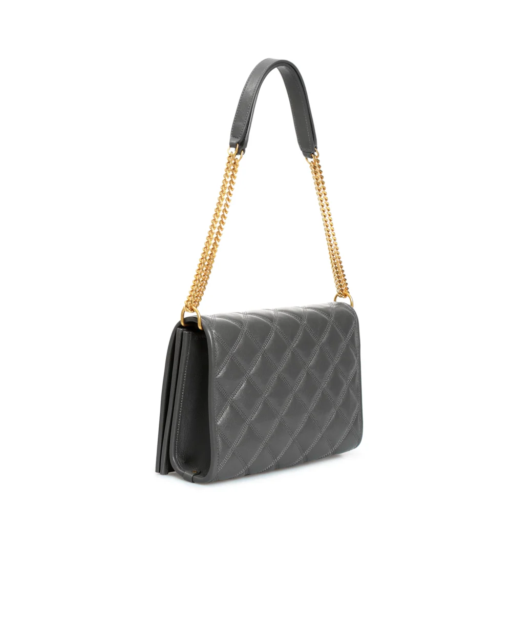 Кожаная сумка Becky Saint Laurent 650769-1D319-, серый цвет • Купить в интернет-магазине Kameron