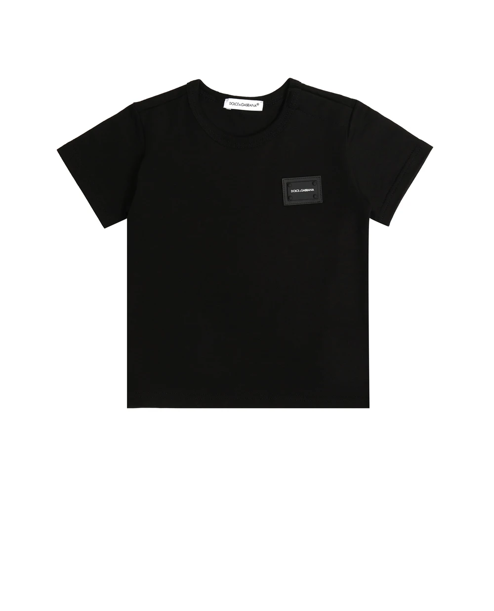 Детская футболка Dolce&Gabbana Kids L1JT7T-G7OLK, черный цвет • Купить в интернет-магазине Kameron