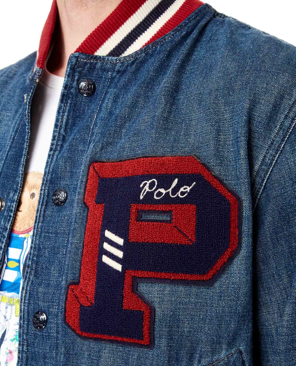 Джинсовый бомбер Polo Ralph Lauren 710857057001, синий цвет • Купить в интернет-магазине Kameron