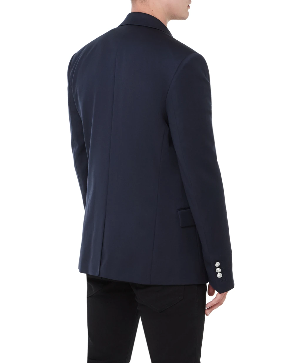 Шерстяной пиджак Balmain BH1SG075WB12, темно-синий цвет • Купить в интернет-магазине Kameron