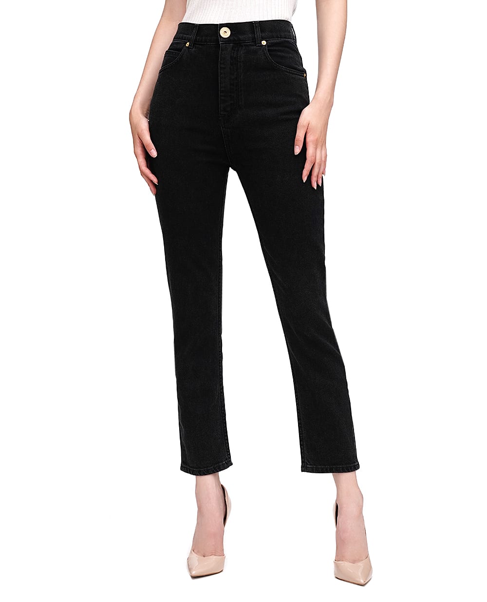 Джинси Balmain DF1MG007DB67, чорний колір • Купити в інтернет-магазині Kameron
