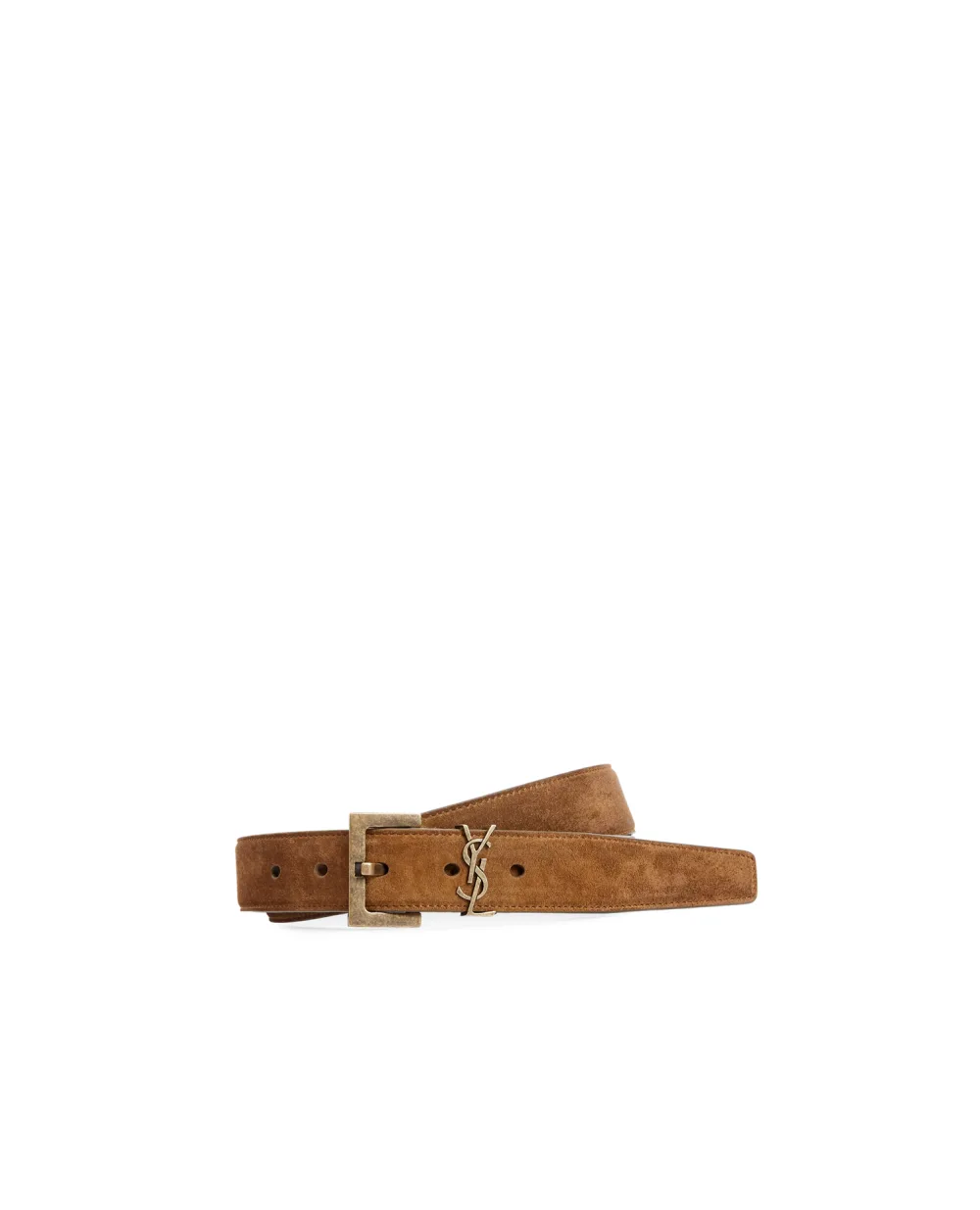 Кожаный ремень Saint Laurent 634440-0IS0B, коралловый цвет • Купить в интернет-магазине Kameron