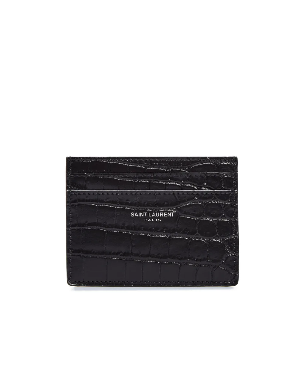Кожаная визитница Saint Laurent 375946-DZE0E-, черный цвет • Купить в интернет-магазине Kameron