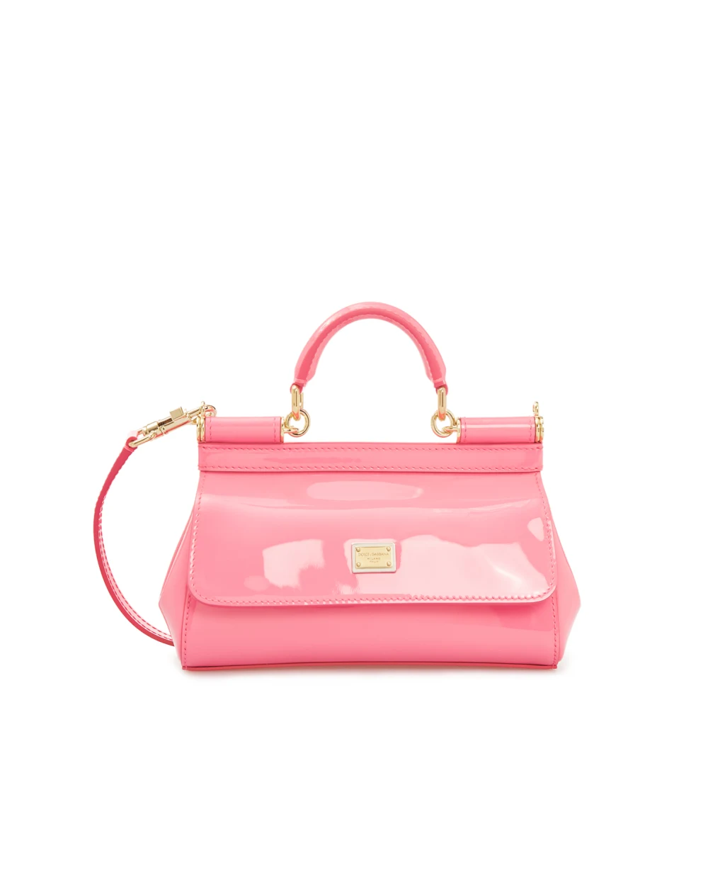 Кожаная сумка Sicily Dolce&Gabbana BB7116-A1471, розовый цвет • Купить в интернет-магазине Kameron