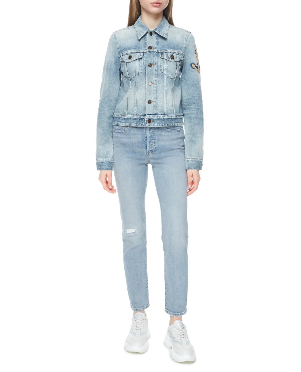Джинсовая куртка Saint Laurent 653464-Y864L, голубой цвет • Купить в интернет-магазине Kameron