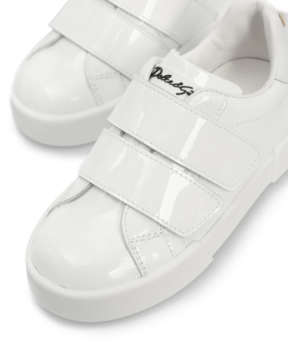 Детские кожаные сникеры Dolce&Gabbana Kids DN0125-AJ239-, белый цвет • Купить в интернет-магазине Kameron