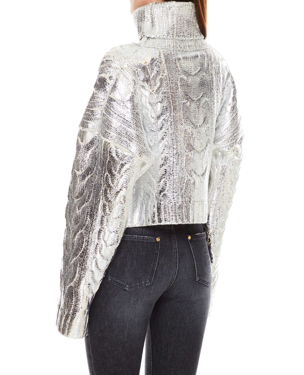 Шерстяной свитер Balmain WF0KI000K313, серебряный цвет • Купить в интернет-магазине Kameron