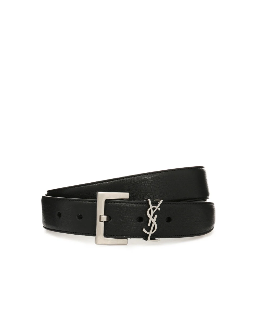 Кожаный ремень Saint Laurent 634440-BRM0E, черный цвет • Купить в интернет-магазине Kameron