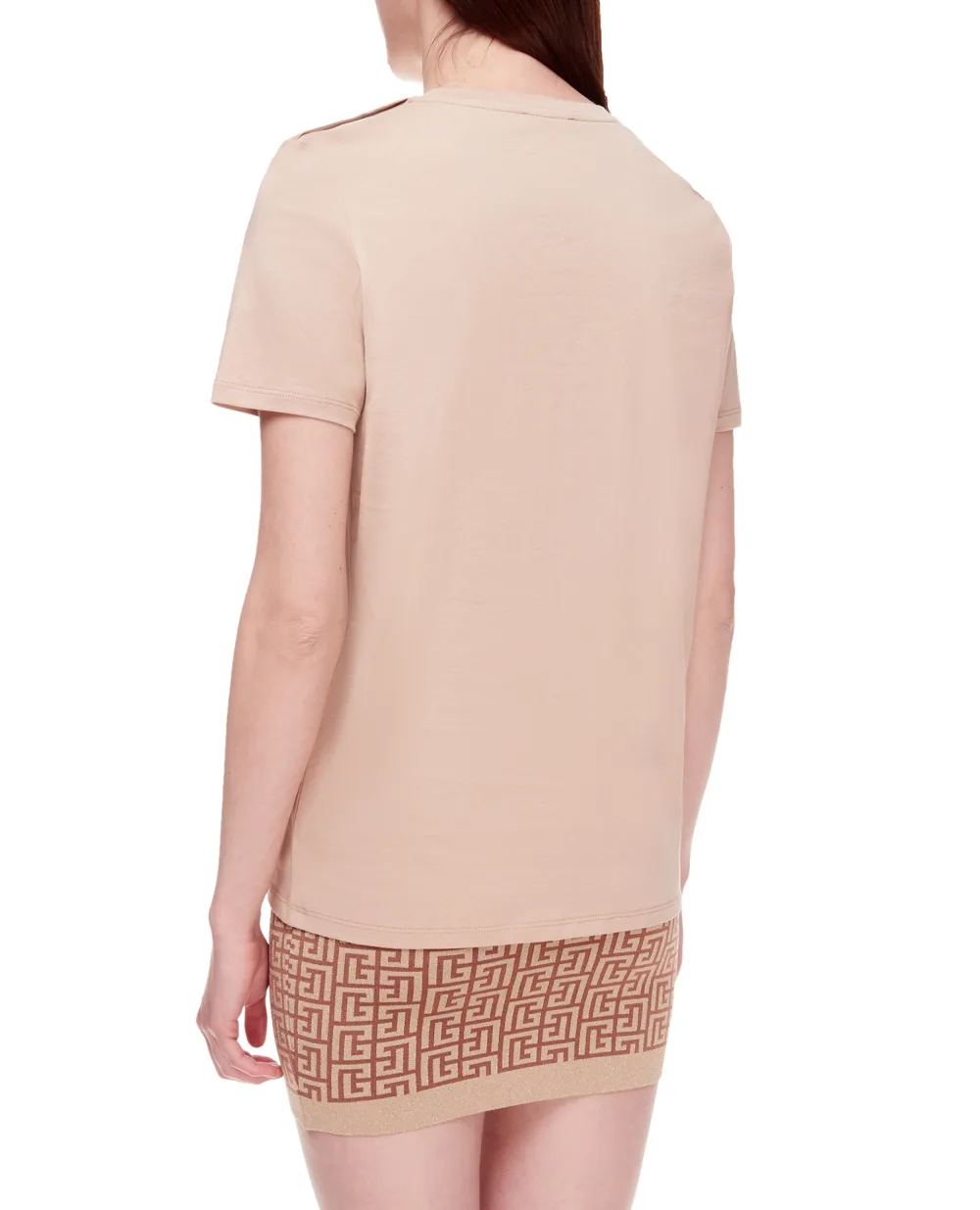 Футболка Balmain XF1EF005BB02-S, бежевый цвет • Купить в интернет-магазине Kameron