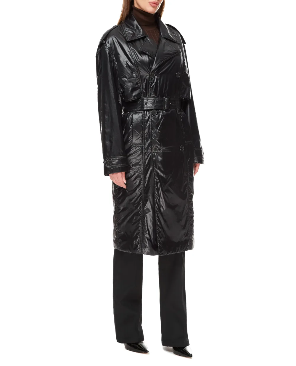 Тренч Saint Laurent 711494-Y5F65, черный цвет • Купить в интернет-магазине Kameron