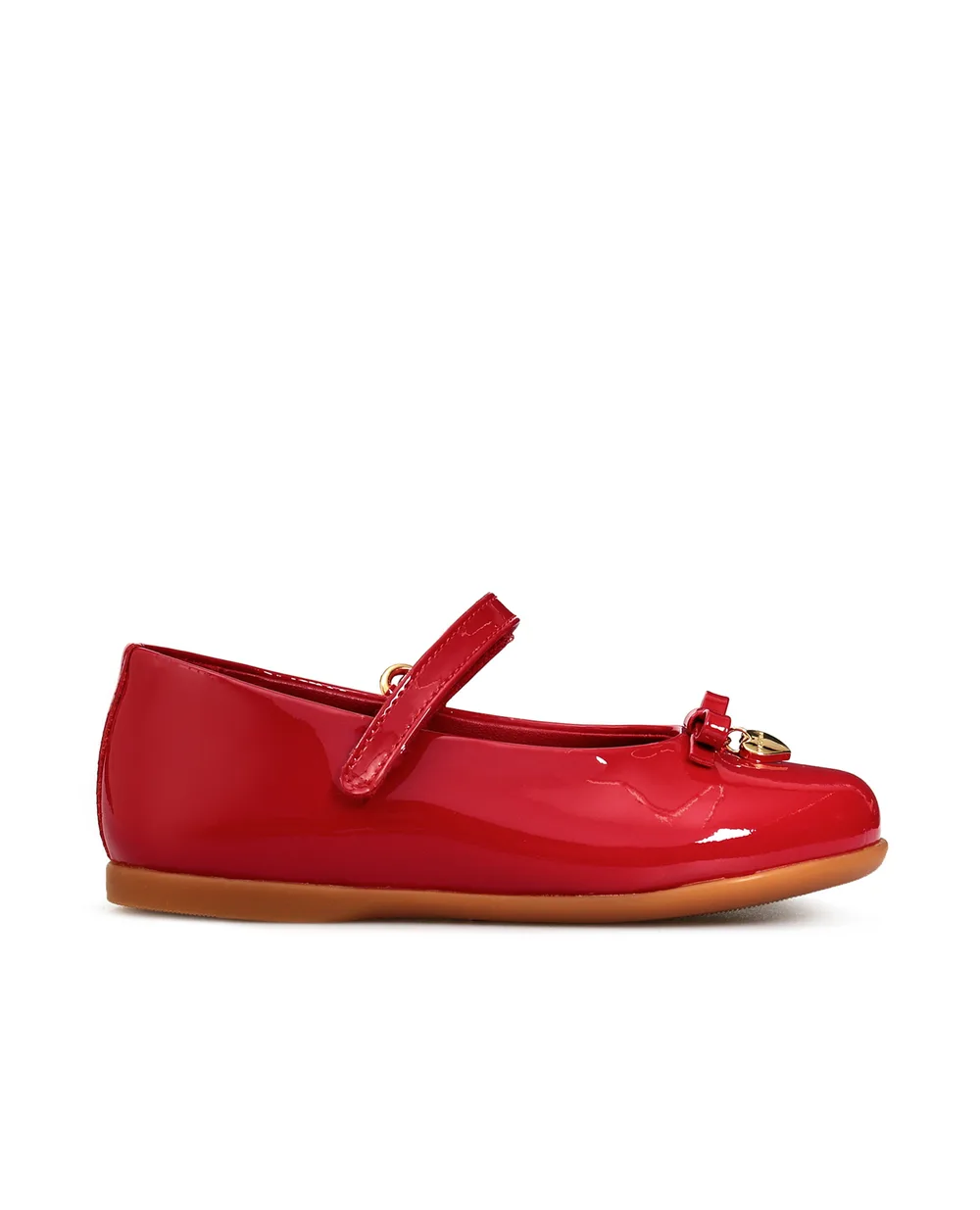 Детские кожаные балетки Dolce&Gabbana Kids D20057-A1328, красный цвет • Купить в интернет-магазине Kameron