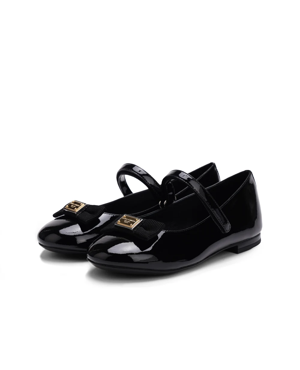Детские лаковые балетки Dolce&Gabbana Kids D11193-A5291-M, черный цвет • Купить в интернет-магазине Kameron