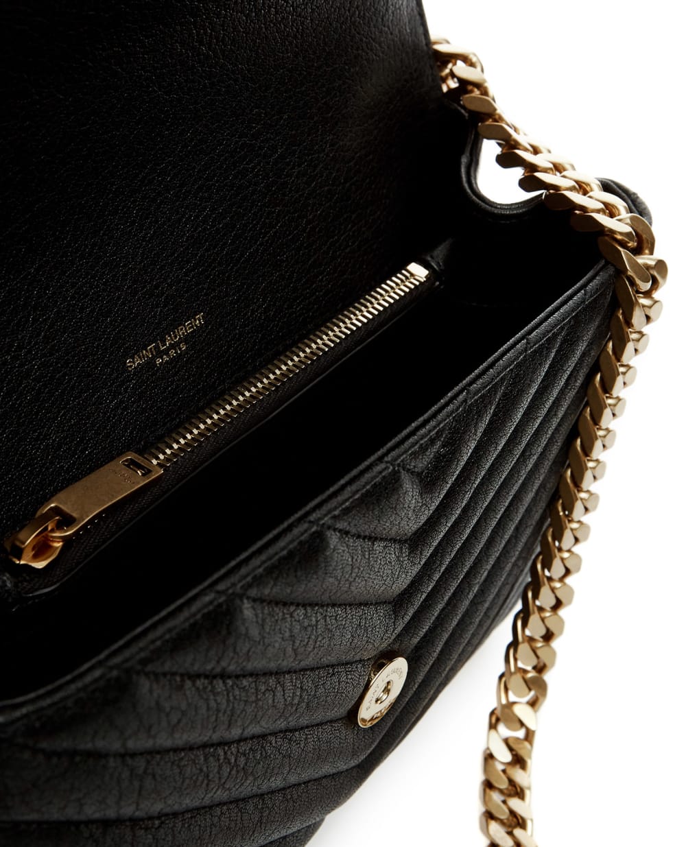 Шкіряна сумка College Medium Saint Laurent 600279-BRM07-, чорний колір • Купити в інтернет-магазині Kameron