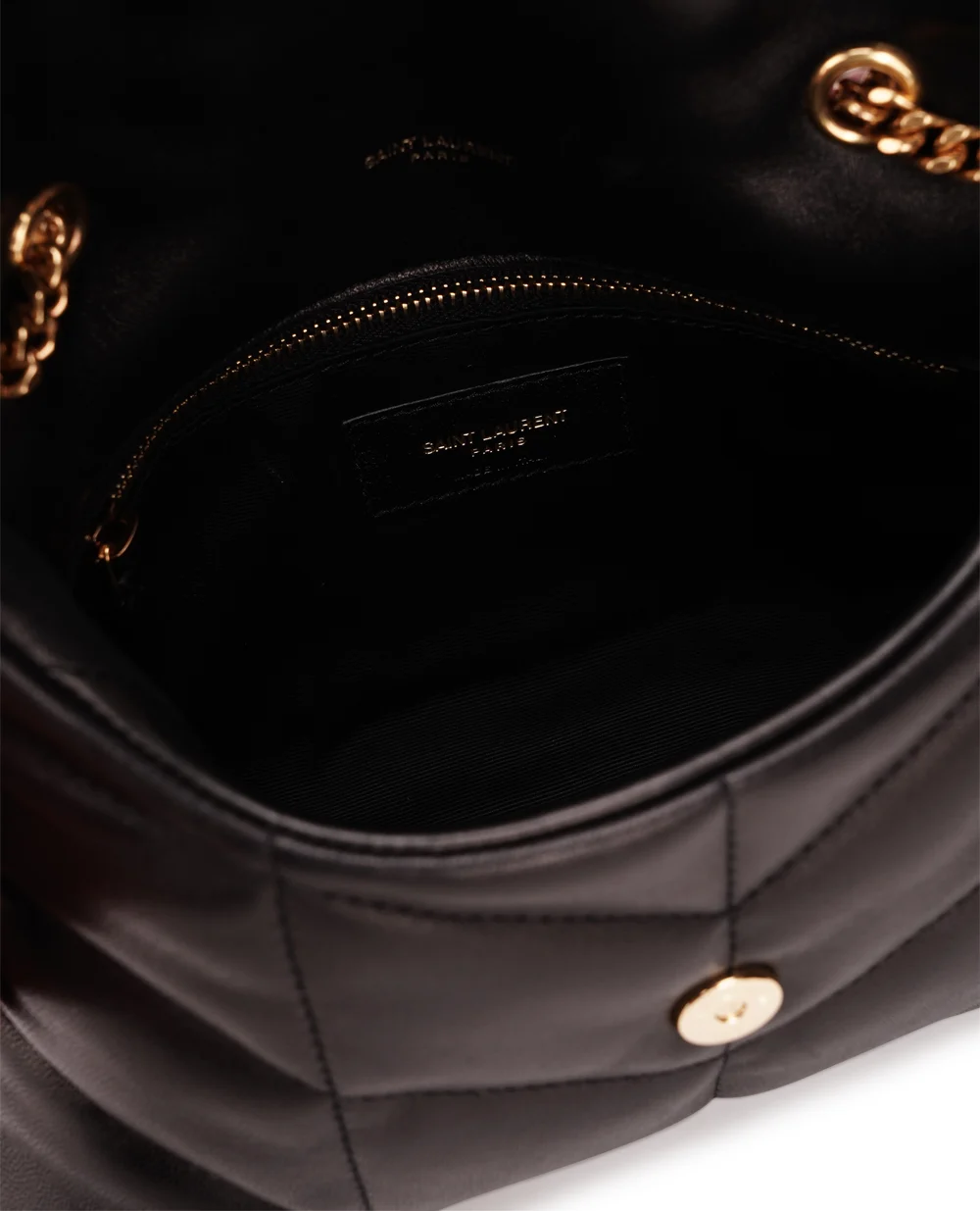 Кожаная сумка Loulou Puffer Toy Saint Laurent 747758-1EL07, черный цвет • Купить в интернет-магазине Kameron