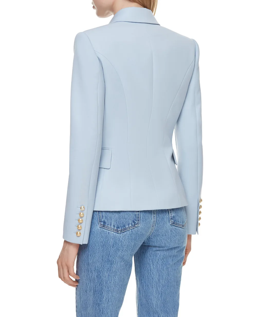 Шерстяной жакет Balmain WF1SG000167L-S, голубой цвет • Купить в интернет-магазине Kameron