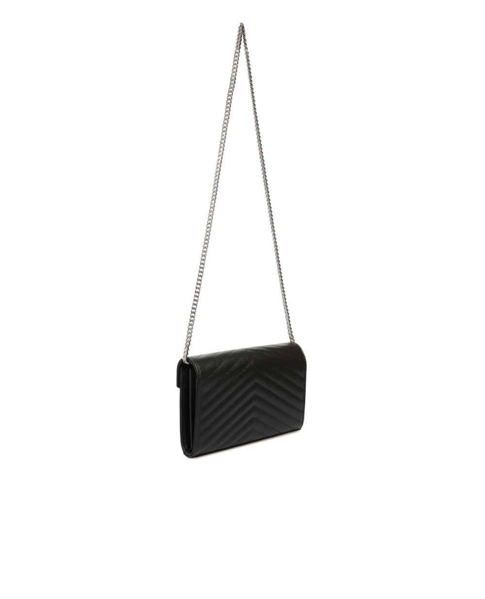 Кожаная сумка Cassandre Chain Wallet Saint Laurent 377828-BOW02-, черный цвет • Купить в интернет-магазине Kameron