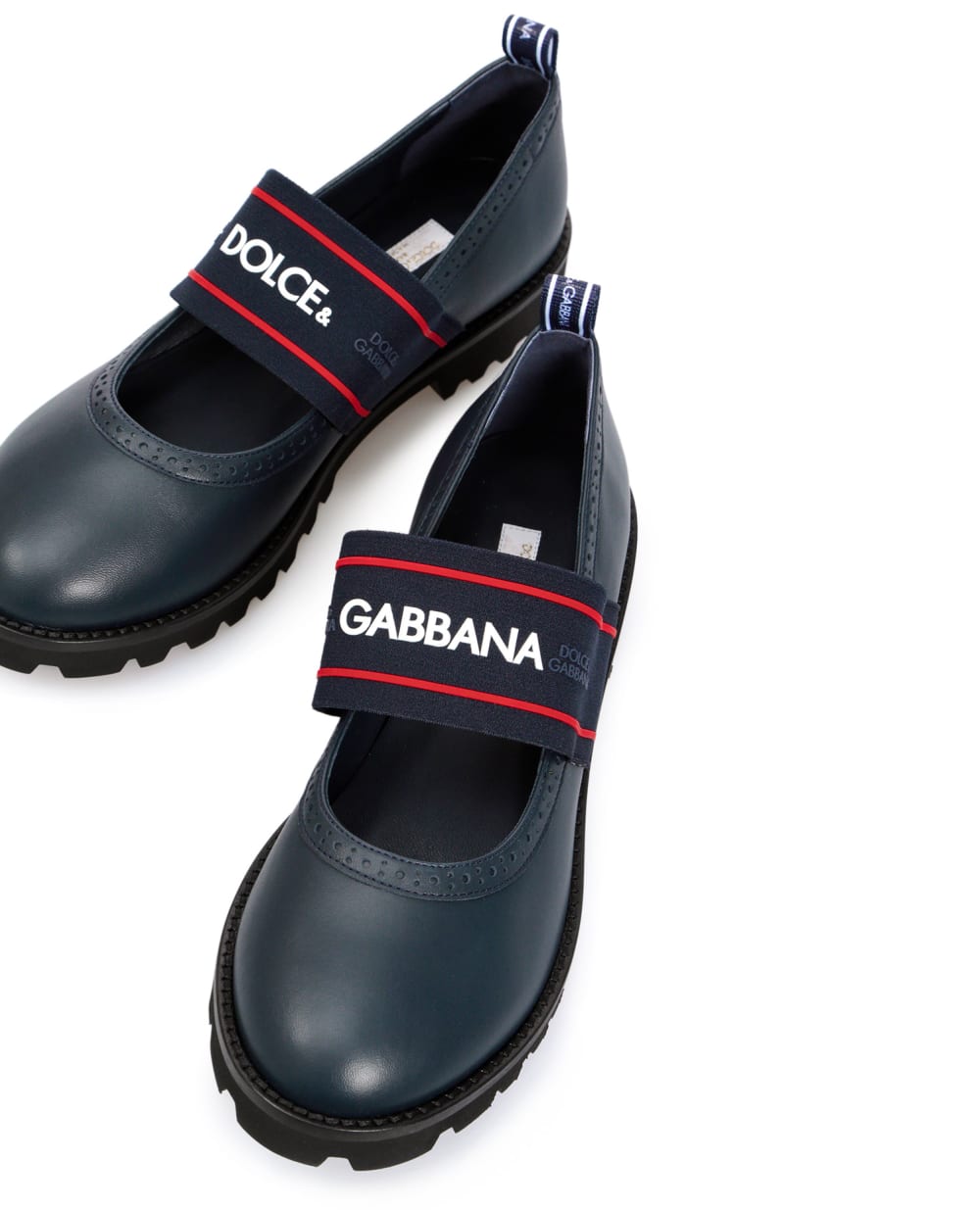 Кожаные туфли Dolce&Gabbana Kids D10960-AW087-L, темно-синий цвет • Купить в интернет-магазине Kameron