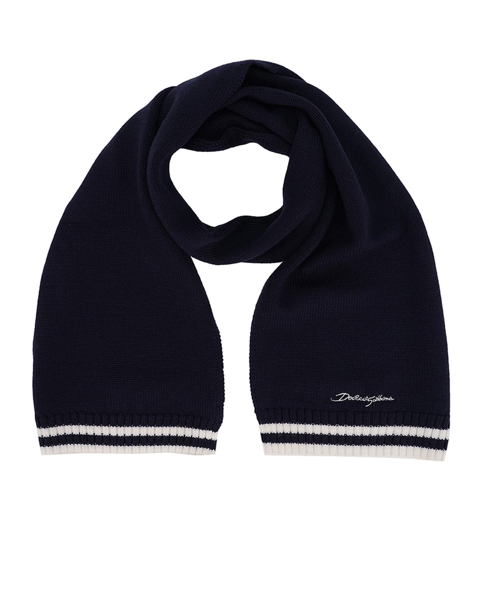 Детский шарф Dolce&Gabbana Kids LBKAD9-JCVW0, темно-синий цвет • Купить в интернет-магазине Kameron