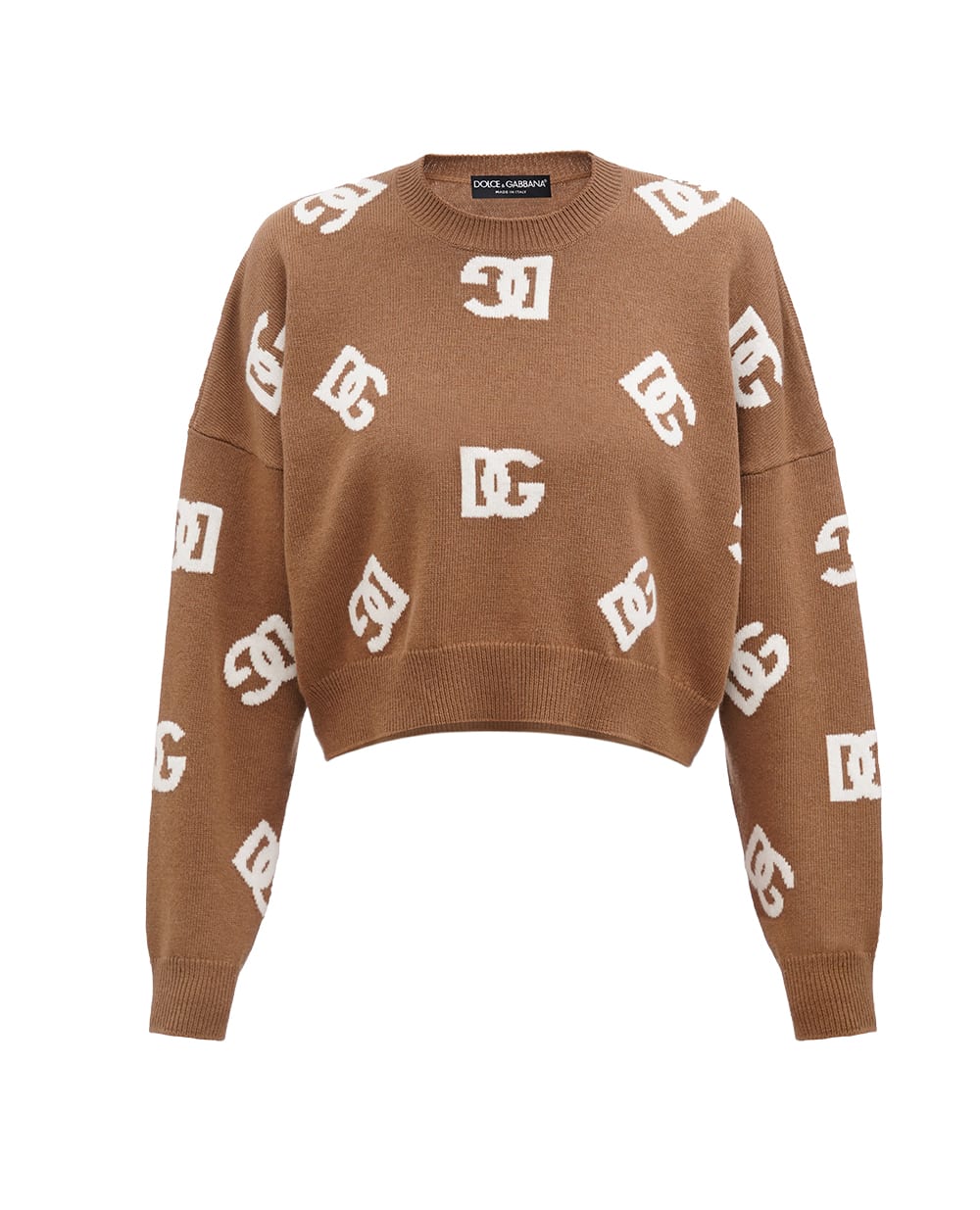 Шерстяной джемпер Dolce&Gabbana FXM23T-JCVO8, коричневый цвет • Купить в интернет-магазине Kameron