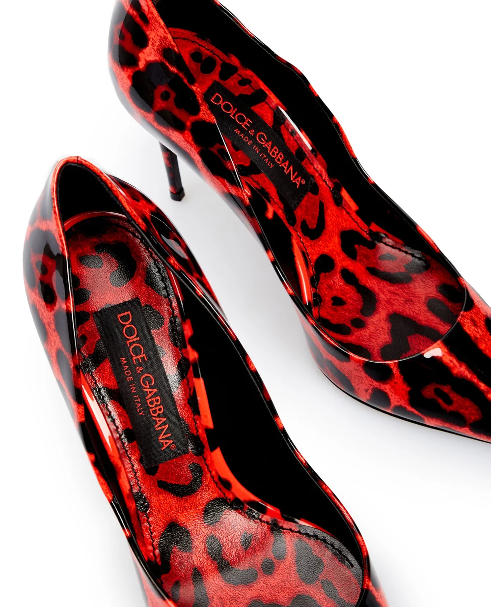 Кожаные лодочки Cardinale Dolce&Gabbana CD1657-AQ512, красный цвет • Купить в интернет-магазине Kameron