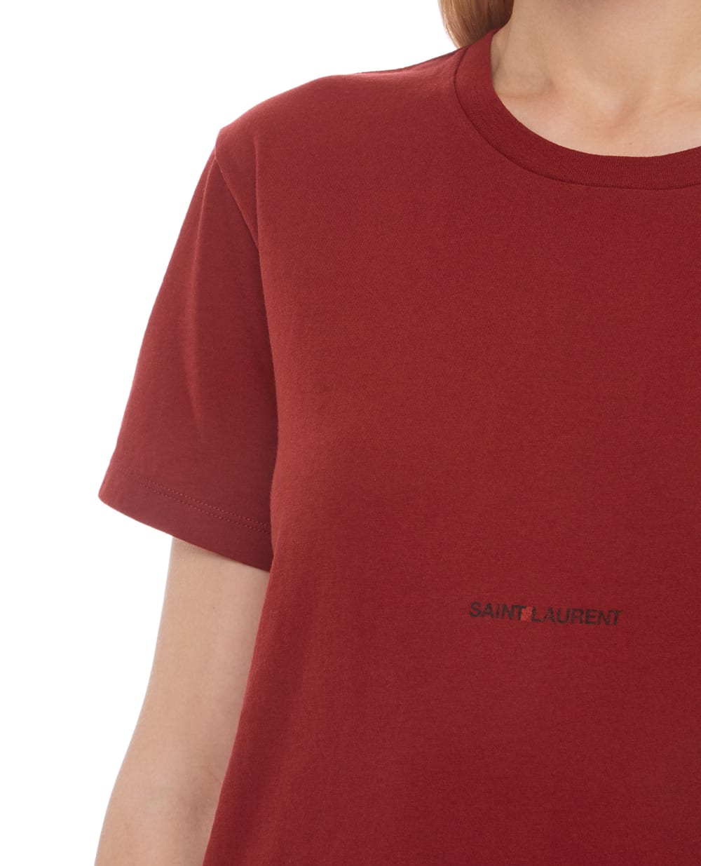 Футболка Saint Laurent 660774-YBYL2, бордовый цвет • Купить в интернет-магазине Kameron