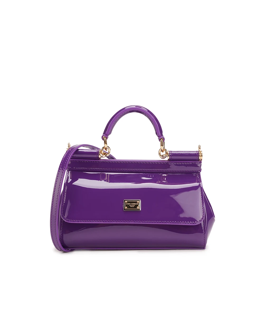 Кожаная сумка Sicily Small Dolce&Gabbana BB7116-A1471, фиолетовый цвет • Купить в интернет-магазине Kameron