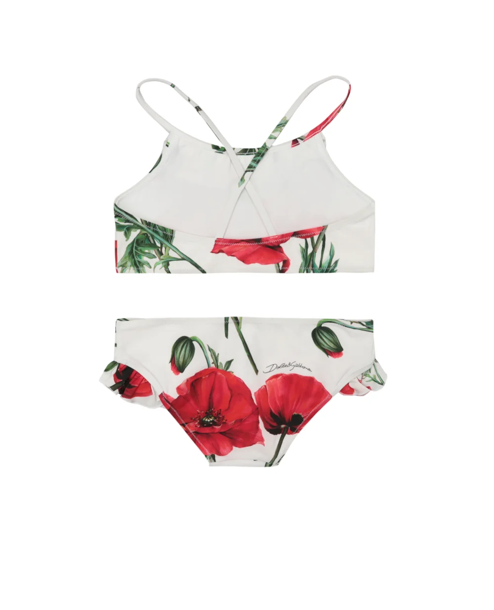 Детский купальник Dolce&Gabbana Kids L5J833-FSG5U-B, белый цвет • Купить в интернет-магазине Kameron