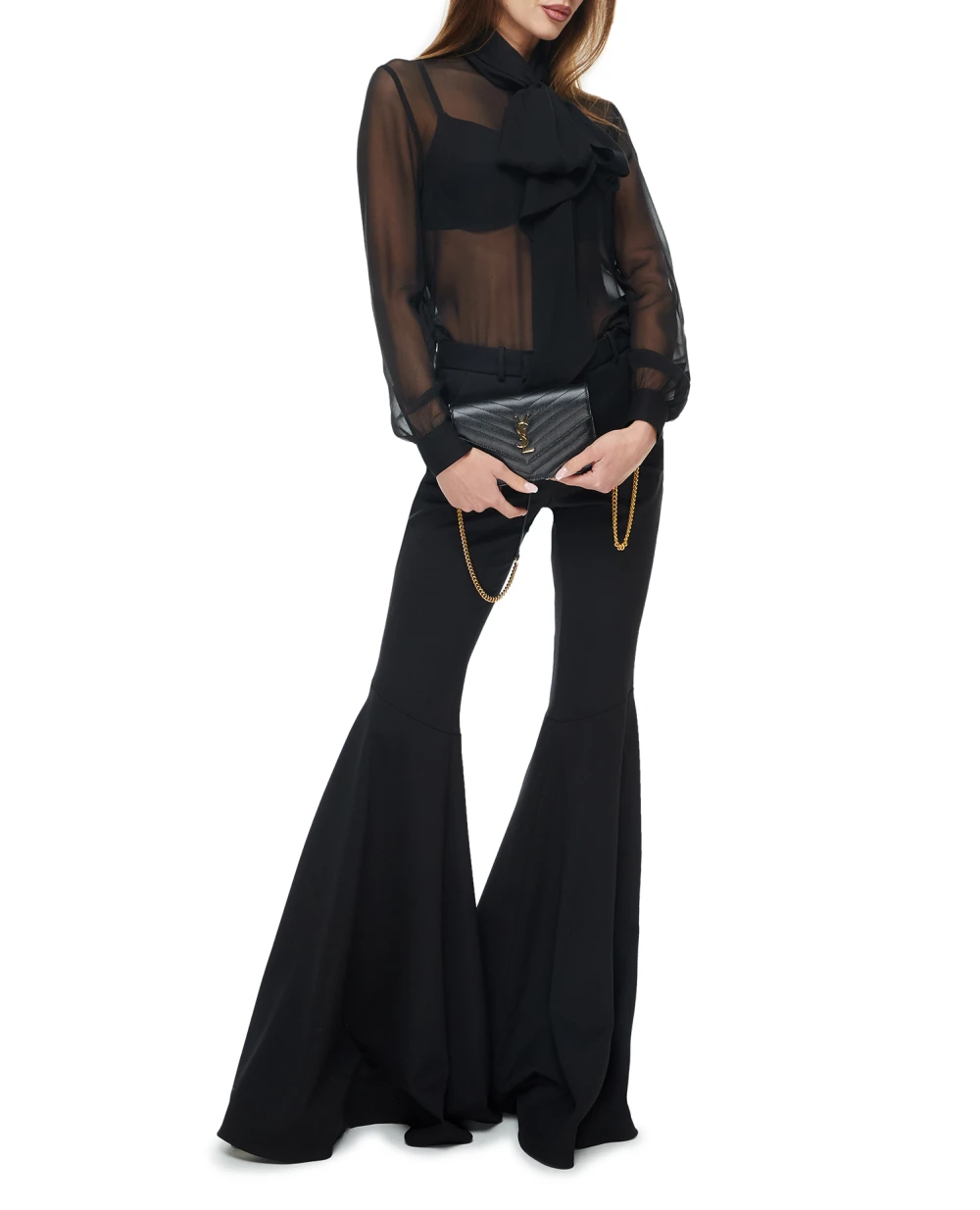 Сумка-клатч Cassandre Saint Laurent 695108-BOW01, черный цвет • Купить в интернет-магазине Kameron