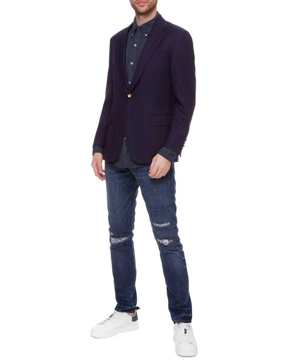 Шерстяной пиджак Polo Ralph Lauren 715512095001, темно-синий цвет • Купить в интернет-магазине Kameron
