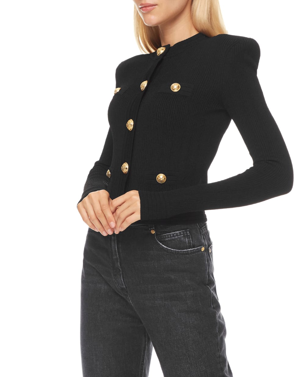 Кардиган Balmain WF1KL005K211, черный цвет • Купить в интернет-магазине Kameron