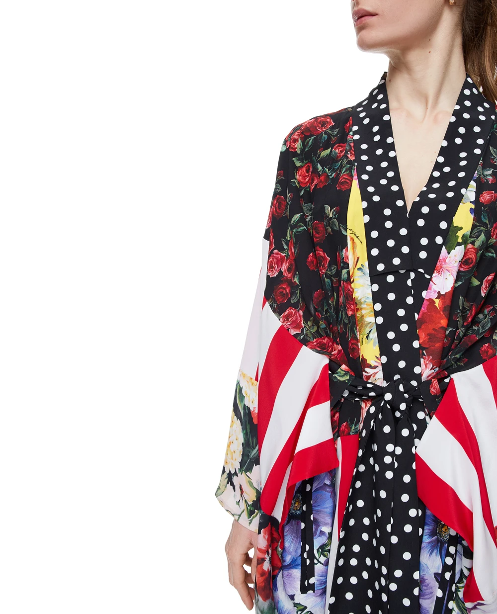 Шелковый кафтан Dolce&Gabbana F0U29T-GDY32, разноцветный цвет • Купить в интернет-магазине Kameron