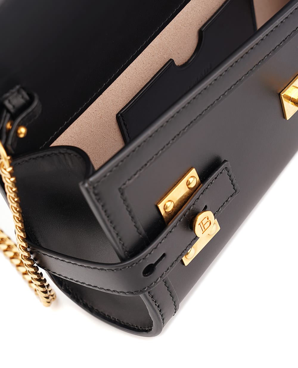 Кожаная сумка B-Buzz Pouch 23 Balmain DN1LE596LAVE, черный цвет • Купить в интернет-магазине Kameron
