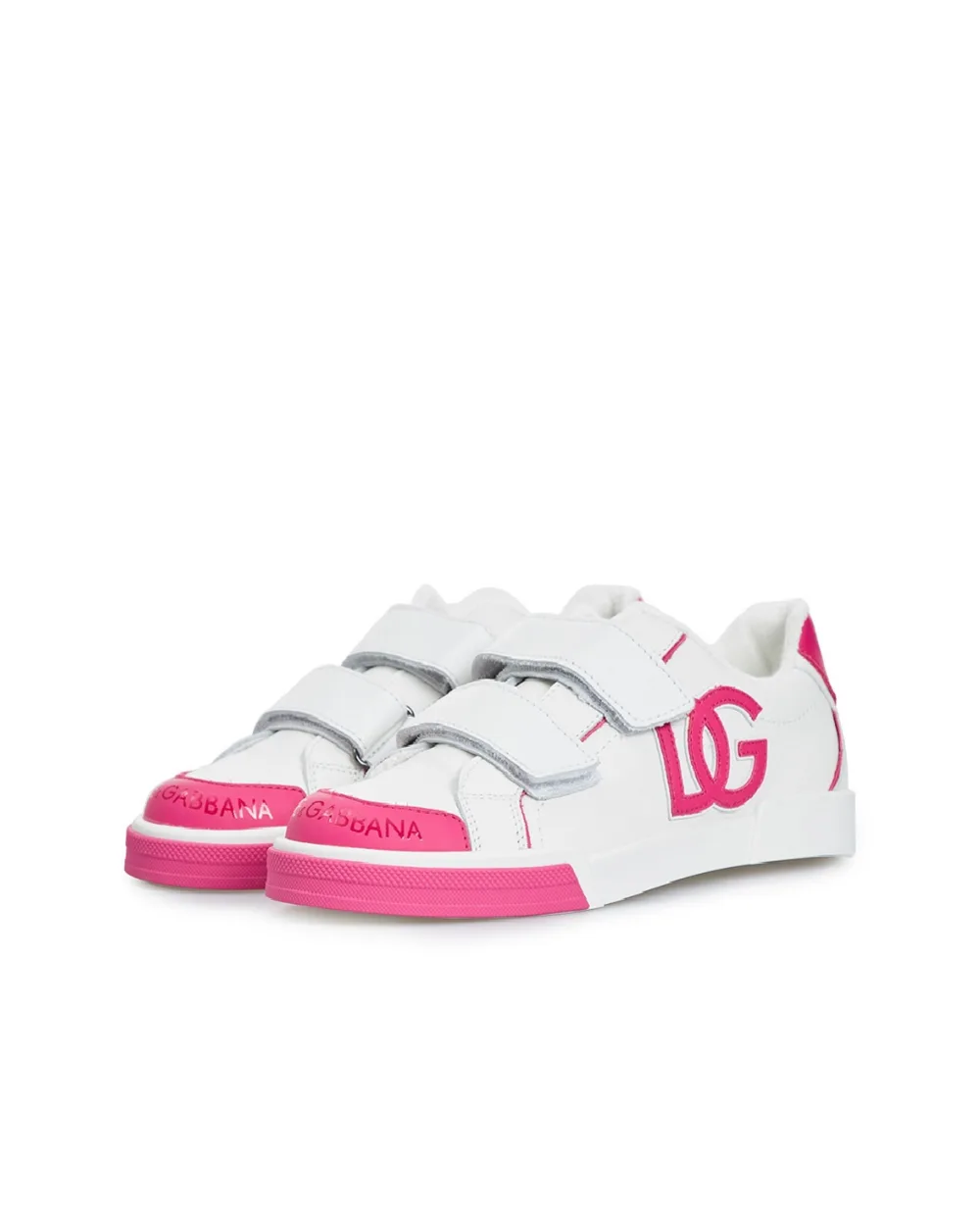 Детские кожаные кеды Dolce&Gabbana Kids DA5133-A3394-M, белый цвет • Купить в интернет-магазине Kameron