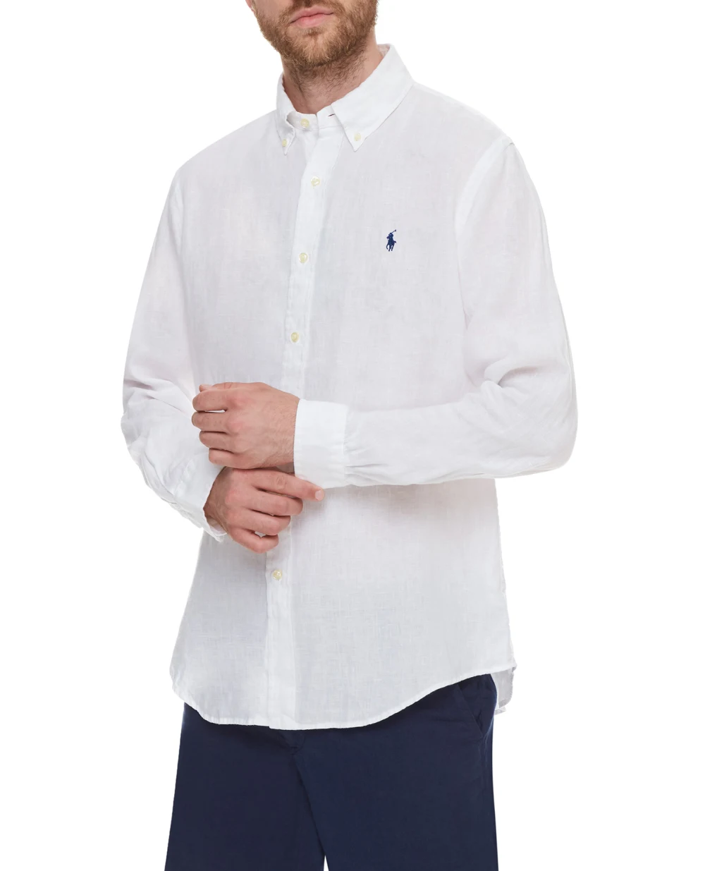 Льняная рубашка Polo Ralph Lauren 710829449002, белый цвет • Купить в интернет-магазине Kameron