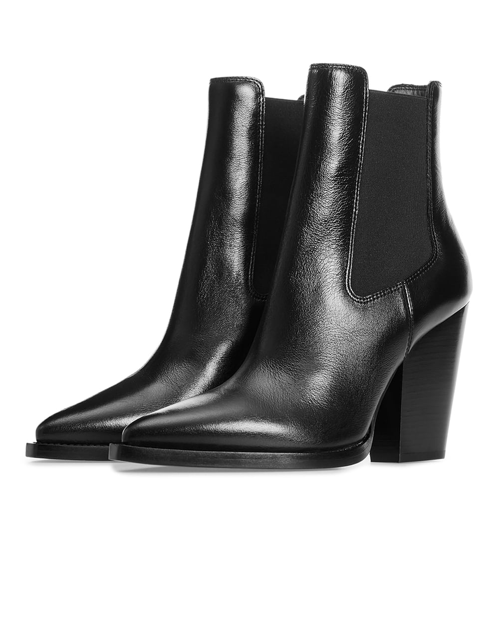 Кожаные ботильоны Saint Laurent 636146-0RT00-, черный цвет • Купить в интернет-магазине Kameron